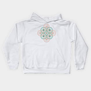 Spanish Tile - Entwined - Pink,Teal Kids Hoodie